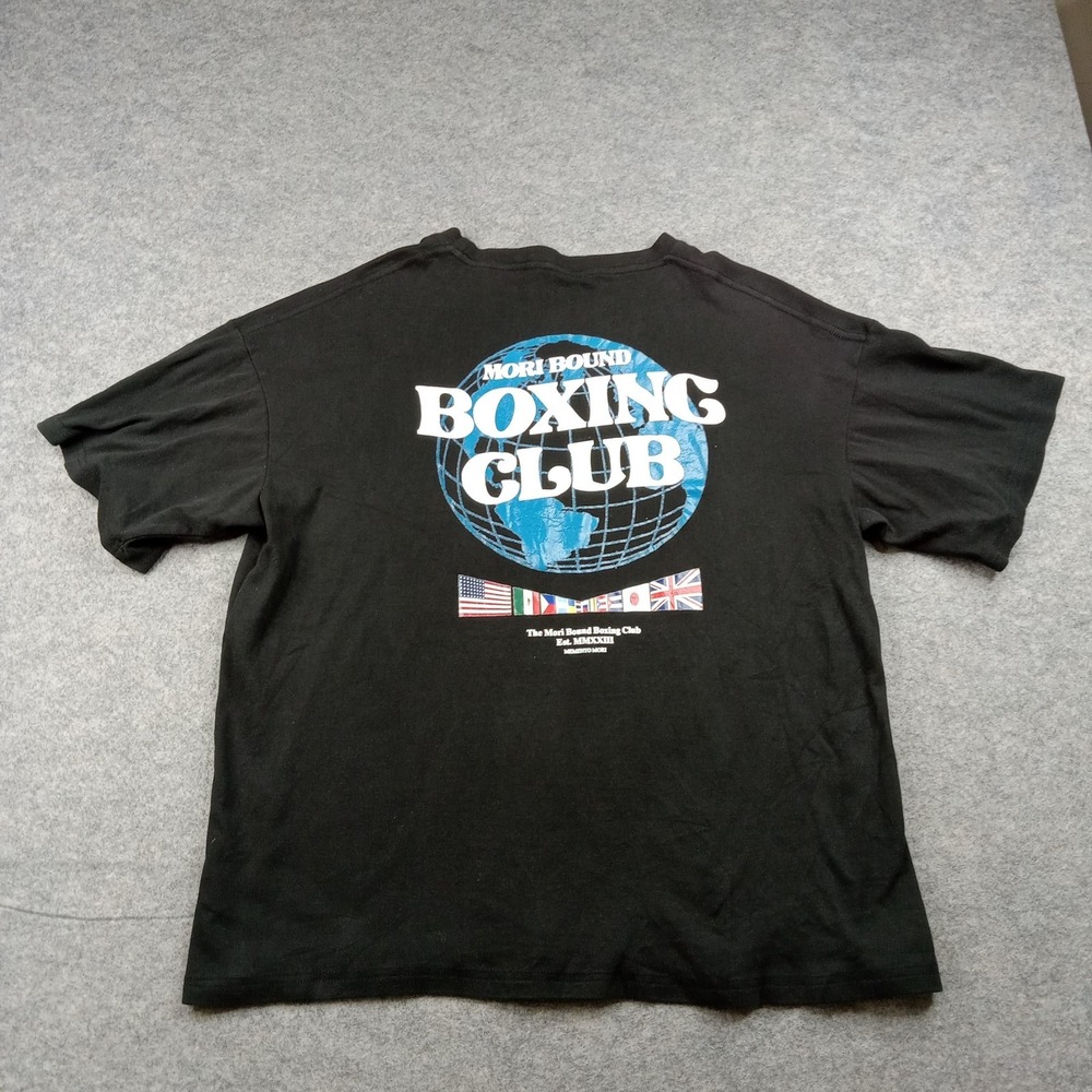 Memento Mori Shirt Mens Large‎ Black Boxing Club Graphic Tee Tagless Sports